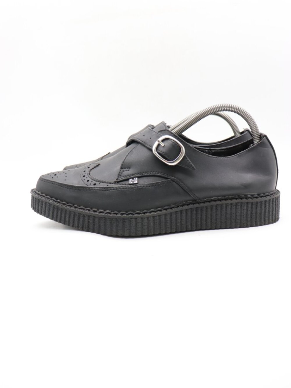 T.U.K. Black Tukskin Wingtip Point Creeper Women's 11 Men's 9 Buckle Shoes - Picture 4 of 10